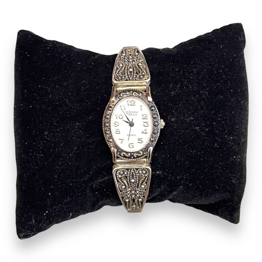 Vintage Victoria Rhein Marcasite Silver Ladies Watch